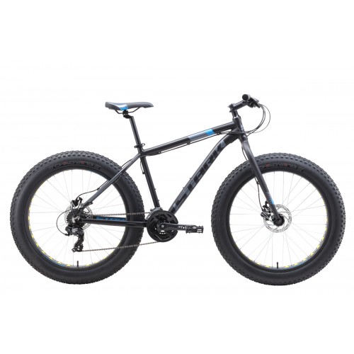 Велосипед Stark'19 Fat 26.2 HD чёрный-голубой-серый 18"