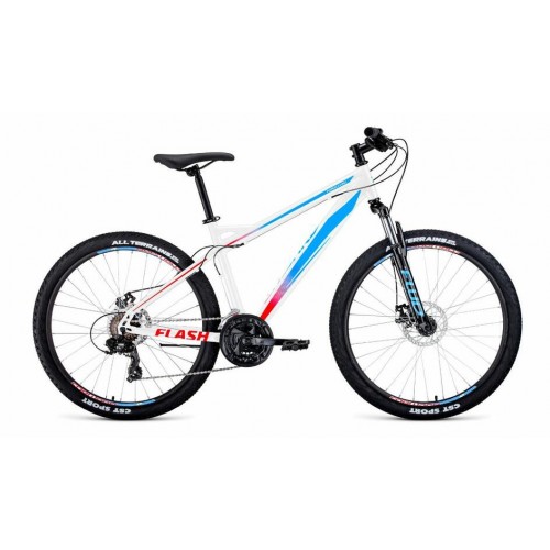 Горный (MTB) велосипед FORWARD Flash 26 2.0 Disс рост 15" (2019) белый, голубой