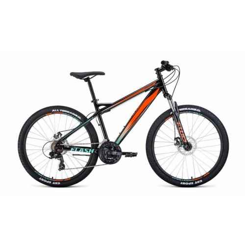 Горный (MTB) велосипед FORWARD Flash 26 2.0 Disс рост 15" (2019) черный, оранжевый